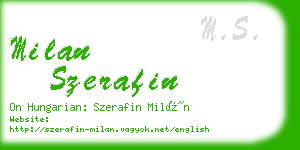 milan szerafin business card